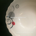 6 porcelain salad bowl ceramic footed bowl